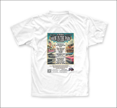 The 2025 Show in the Park Flyer crew neck tee White